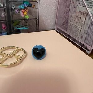 Blue-Jean and Black Heart Ring